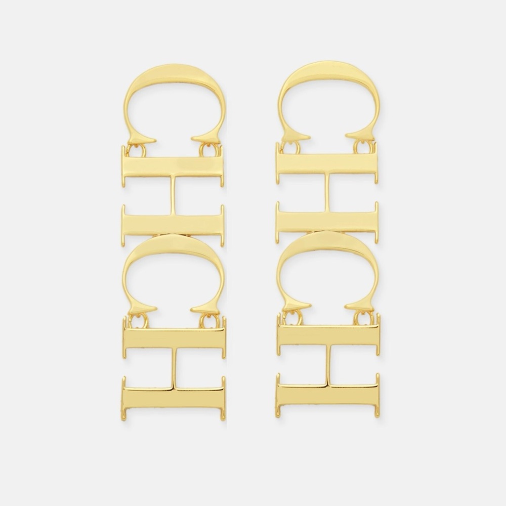 Carolina Herrera Between the Lines Gold earrings